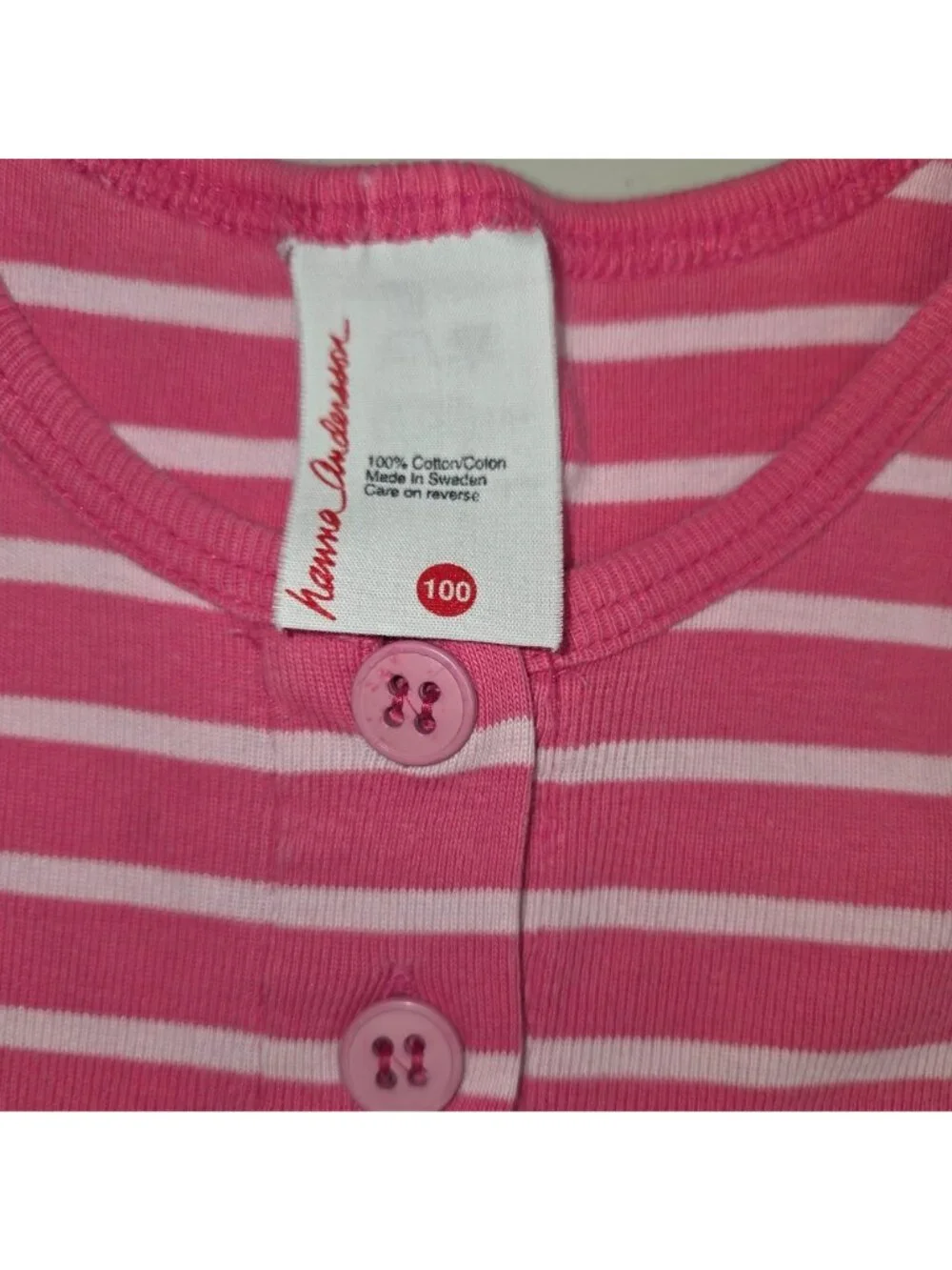 Hanna Andersson 4T Pink Striped Play Comfortable Short Sleeves.Dress 4379